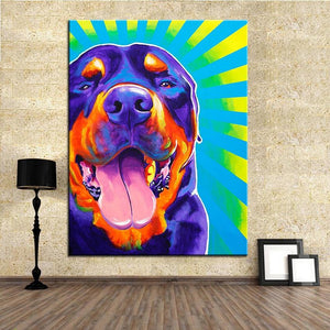 Rottweiler Canvas Oil Print-Furbaby Friends Gifts