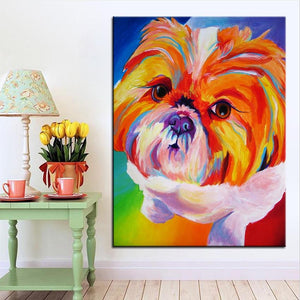 Shih Tzu Canvas Oil Print-Furbaby Friends Gifts