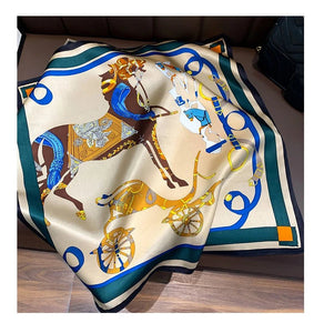 Silk Equestrian Pattern Scarves-Furbaby Friends Gifts