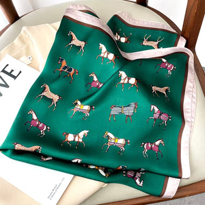 Silk Equestrian Pattern Scarves-Furbaby Friends Gifts