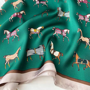 Silk Equestrian Pattern Scarves-Furbaby Friends Gifts