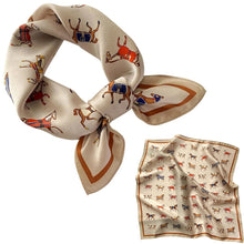 Load image into Gallery viewer, Silk Equestrian Pattern Scarves-Furbaby Friends Gifts