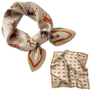 Silk Equestrian Pattern Scarves-Furbaby Friends Gifts