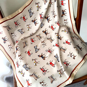 Silk Equestrian Pattern Scarves-Furbaby Friends Gifts