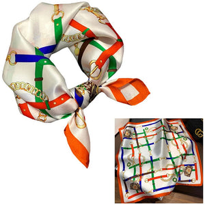 Silk Equestrian Pattern Scarves-Furbaby Friends Gifts