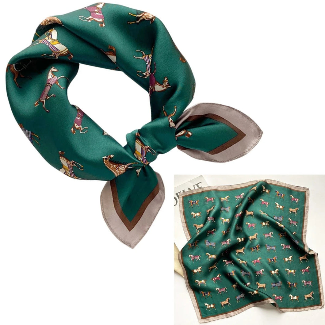 Silk Equestrian Pattern Scarves-Furbaby Friends Gifts