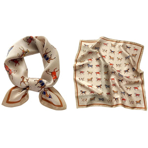 Silk Equestrian Pattern Scarves-Furbaby Friends Gifts