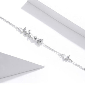 Silver Cat & Butterflies Bracelet-Furbaby Friends Gifts