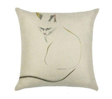 Laden Sie das Bild in den Galerie-Viewer, Sleeping Kitties Linen Cushion Covers-Furbaby Friends Gifts