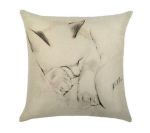 Sleeping Kitties Linen Cushion Covers-Furbaby Friends Gifts