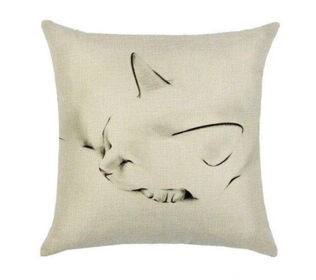 Sleeping Kitties Linen Cushion Covers-Furbaby Friends Gifts