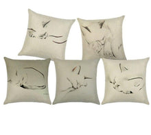 Charger l&#39;image dans la galerie, Sleeping Kitties Linen Cushion Covers-Furbaby Friends Gifts