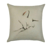 Charger l&#39;image dans la galerie, Sleeping Kitties Linen Cushion Covers-Furbaby Friends Gifts