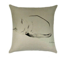 Cargar imagen en el visor de la galería, Sleeping Kitties Linen Cushion Covers-Furbaby Friends Gifts