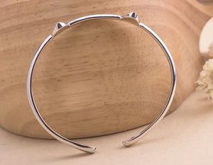 Sterling Silver 'Cuddling Cat' Bracelet-Furbaby Friends Gifts