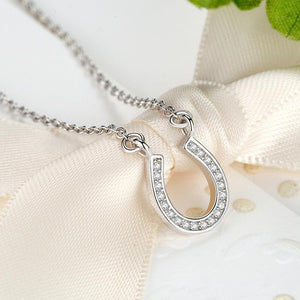 Sterling Silver Horseshoe Necklace-Furbaby Friends Gifts