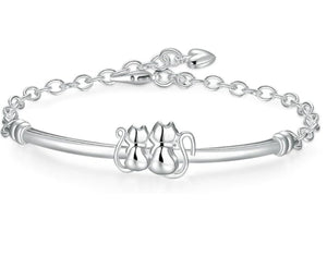 Sterling Silver Kitty Love Bracelet-Furbaby Friends Gifts