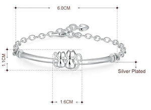 Sterling Silver Kitty Love Bracelet-Furbaby Friends Gifts