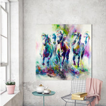 Laden Sie das Bild in den Galerie-Viewer, The Running Horses Canvas Oil Print-Furbaby Friends Gifts