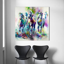 Carica l&#39;immagine nel visualizzatore di Gallery, The Running Horses Canvas Oil Print-Furbaby Friends Gifts