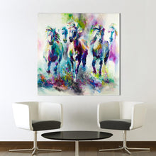 Laden Sie das Bild in den Galerie-Viewer, The Running Horses Canvas Oil Print-Furbaby Friends Gifts