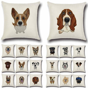 Various Dog Breeds Cushion Cover-Furbaby Friends Gifts