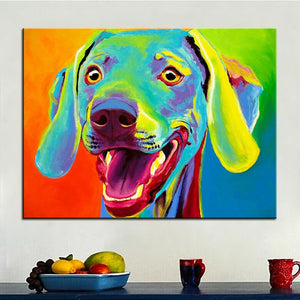 Weimaraner Canvas Oil Print-Furbaby Friends Gifts