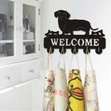 Cargar imagen en el visor de la galería, &#39;Welcome Doxie&#39; Wooden Coat Rack-Furbaby Friends Gifts