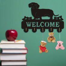 Charger l&#39;image dans la galerie, &#39;Welcome Doxie&#39; Wooden Coat Rack-Furbaby Friends Gifts