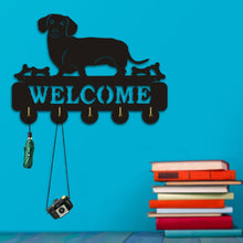 Laden Sie das Bild in den Galerie-Viewer, &#39;Welcome Doxie&#39; Wooden Coat Rack-Furbaby Friends Gifts