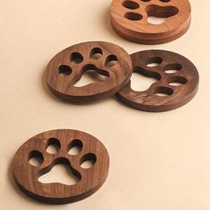 Wooden Paw Coasters-Furbaby Friends Gifts
