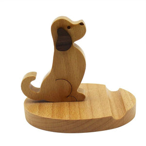 Wooden Puppy Phone Holder-Furbaby Friends Gifts