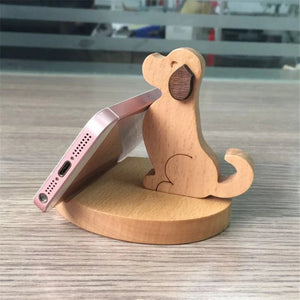 Wooden Puppy Phone Holder-Furbaby Friends Gifts